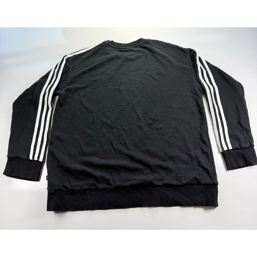 Adidas Essentials‎ 3-Stripes Crewneck Sweatshirt in Black Size Medium